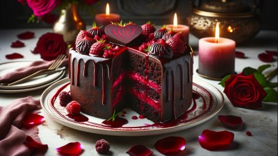 Not Just a Dessert, but a Declaration of Love: Dark Chocolate Beetroot Cake with Raspberry Coulis