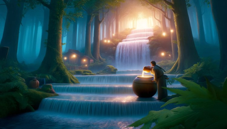 waterfall, magic, fairy tale