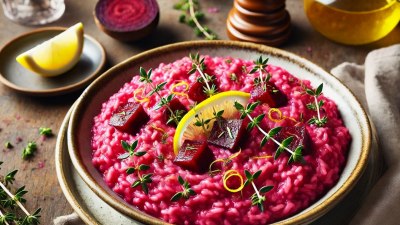 Beetroot Risotto with Lemon and Thyme