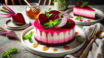 Beetroot and Goat Cheese Cheesecake