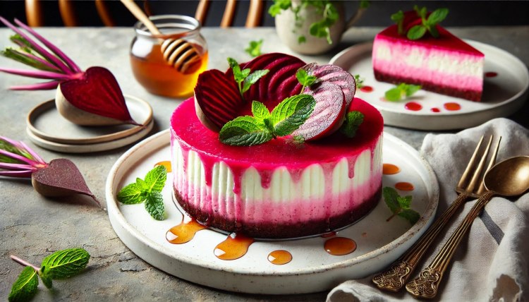 Beetroot and Goat Cheese Cheesecake