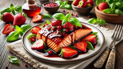 A Sweet and Savory Twist on a Classic: Strawberry Basil Balsamic Glazed Salmon