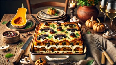 Elevate Your Lasagna Game: Butternut Squash and Mushroom Lasagna with Truffle Oil 