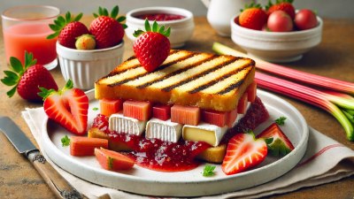 A Sweet and Savory Brunch Treat: Strawberry and Rhubarb Grilled Cheese with Brie 