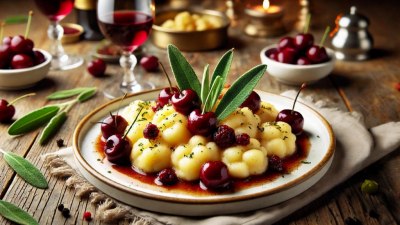 Reimagined Italian Classic: Mashed Potato Gnocchi with Brown Butter Sage and Cherry Compote