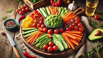 Guac and Crunch: The Ultimate Veggie Platter