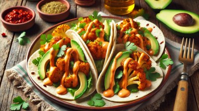 Cauliflower Tacos with Spicy Chipotle Sauce