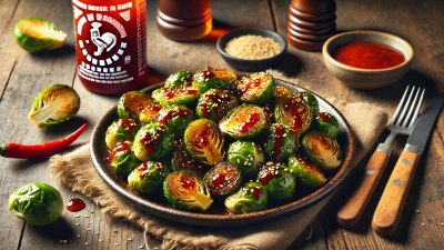 Roasted Brussels Sprouts with Maple and Sriracha Glaze