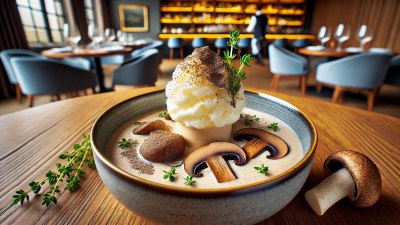 Mushroom Cappuccino Soup with Truffle Foam